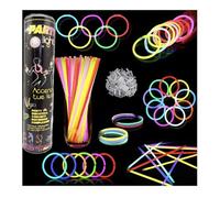 Meridiana - Braccialetti Luminosi 100 Pezzi Braccialetti Starlight Fluorescenti Colori Differenti Assortiti Disco Fluo DJ, glow in the dark,FLUO PARTY GADGET FESTA CERTIFICATI CE 2009/48/EC EN71