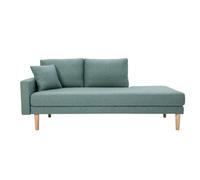 Meridiana scandinava in tessuto verde di grigio e legno chiaro massiccio L190 cm BERTILLE