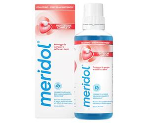 Meridol Collutorio antibatterico 400ml, lenisce le gengive irritate, protegge lo smalto, Combatte i batteri della placca, previene il sanguinamento gengivale, 0% Alcohol