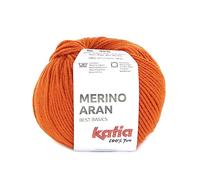 Merino Aran lana Katia gomitoli da 100 grammi e 155 metri. Arancione intenso (101))