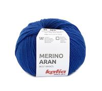 Merino Aran lana Katia gomitoli da 100 grammi e 155 metri. Blu oltremare (99))