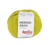 Merino Aran lana Katia gomitoli da 100 grammi e 155 metri. (Verde Giallo (100))