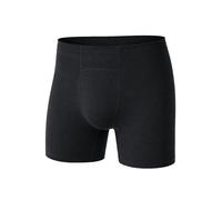 Merino Protect Biancheria intima da uomo in lana merino, resistente agli odori, boxer per lunghe escursioni e voli, Fly Front Nero, X-Large