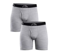 Merino.tech Boxer Uomo in Lana Merinos - 100% Intimo Termico Uomo Lana Merinos (2 Pack - 190 Heathered Grey, S)