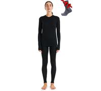 Merino.tech Completo Lana Donna Merinos - Intimo Termico Merino Maglia e Pantalone con Calzini Leggero, Medio, Pesante (Small, 165 Lite Black)