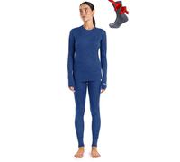Merino.tech Completo Lana Donna Merinos - Intimo Termico Merino Maglia e Pantalone con Calzini Leggero, Medio, Pesante (Small, 165 Lite Windsor Blue)