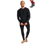Merino.tech Intimo Termico Uomo Lana Merinos - Completo Termico Uomo Maglia e Pantaloni con Calzini Leggero, Medio, Pesante (Small, 165 Lite Charcoal Grey)