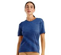 Merino.tech Maglietta Donna - T Shirt Lana Merino Manica Corta, 100% Intimo Lana Merinos Donna (Chicago Blues Crewneck, X-Small)