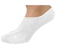 MERITEX 6 paia salvapiede uomo filo di scozia con silicone nel tallone art. 658 (XL (44-46), bianco)
