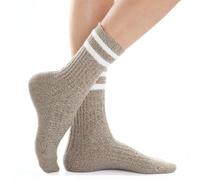 MERITEX Calze Donna Corte Termiche con Risvolto - 6 Paia Morbide e Calde, Soffici e Confortevoli, Polsino Alto a Costa, Traspiranti e Resistenti