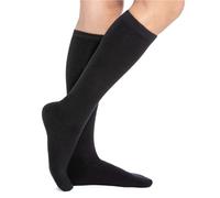 MERITEX | Calze Lisce Donna Lunghe, Caldo Cotone, 36-41, Morbide e Confortevoli, Nero, 6 Paia