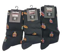 MERITEX Calze Lunghe da Uomo in Caldo Cotone Taglia Unica 39/46 Ottima qualità Che Armonizzeranno Ogni Tuo Outfit Set grif Box da 3 Paia (1918)