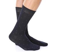 MERITEX Calze Uomo Corte in Bambù a Pois - 6 Paia Traspiranti, Morbide e di Alta Qualità