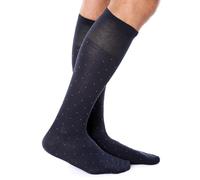 MERITEX Calze Uomo Lunghe a Pois in Caldo Cotone - 3 Paia in Scatolina Idea Regalo, Morbide e Confortevoli - Taglia Unica