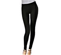 MERITEX Leggings Donna Tinta Unita Vestibilita' Elastica E Confortevole - Colore Nero. Disponibile nelle Taglie dalla S alla XXL