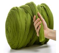 MeriWoolArt® 100% Merino Lana XXL Filato di Lana Grosso 4-5cm, Filato Spesso Soffice, Feltro di Lana ad Ago, Infeltrire la Lana, Bagnato, Fai Da Te Coperta Grossa di Lana