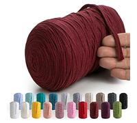 MeriWoolArt® Cinta Hilo Textil Natural 10 mm 150 m, Filato Tessile, Filati per Uncinetto, Corda in Cotone Morbido per Macramè Acchiappasogni, Arazzo da parete Macrame, Decorazione Macramè Fai da Te