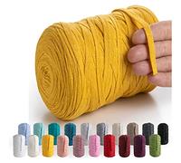 MeriWoolArt® Cinta Hilo Textil Natural 10 mm 150 m, Filato Tessile, Filati per Uncinetto, Corda in Cotone Morbido per Macramè Acchiappasogni, Arazzo da parete Macrame, Decorazione Macramè Fai da Te