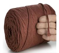 MeriWoolArt® Corda di Cotone 4mm 225m Corda Macramè Naturale, Filato Morbido per Tessuto da Parete, Macrame Fatto A Mano Parete Appeso Boho, Piume Macramè Acchiappasogni, Decorazione Macramè Fai Da Te