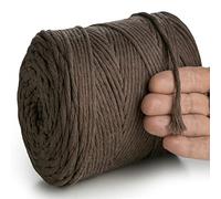 MeriWoolArt® Corda di Cotone 4mm 225m Corda Macramè Naturale, Filato Morbido per Tessuto da Parete, Macrame Fatto A Mano Parete Appeso Boho, Piume Macramè Acchiappasogni, Decorazione Macramè Fai Da Te