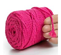 MeriWoolArt® Corda e Macramè Naturale, 75M Corda 4mm, Spago Morbido per Macramè Acchiappasogni, Arazzo da Parete, Decorazione Fai-da-Tebi