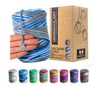 MeriWoolArt Corda Macramè 3mm 200m - Fil di Cotone Colorato - Spago Macrame di Corda Singola - Filato Morbido Macramè Cotone Riciclato Oeko-Tex - Fai da te Macramè Arredamento per Casa Boho