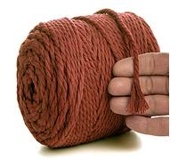 MeriWoolArt® Corda Macramè Naturale 100 m 6 mm, Cotone Morbido per Acchiappasogni, Arazzo da Parete, Decorazione Fai da Te, Spago per Decorazioni