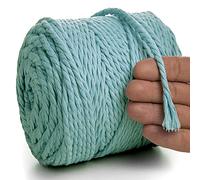 MeriWoolArt® Corda Macramè Naturale 100 m 6 mm, Cotone Morbido per Acchiappasogni, Arazzo da Parete, Decorazione Fai da Te, Spago per Decorazioni