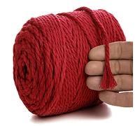 MeriWoolArt® Corda Macramè Naturale, 100 m Macramè Corda 6 mm, Corda in Cotone Morbido per Macramè Acchiappasogni, Arazzo da parete Macrame, Decorazione Macramè Fai da Te, Spago per Decorazioni