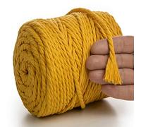 MeriWoolArt® Corda Macramè Naturale, 100 m Macramè Corda 6 mm, Corda in Cotone Morbido per Macramè Acchiappasogni, Arazzo da parete Macrame, Decorazione Macramè Fai da Te, Spago per Decorazioni