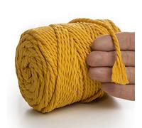 MeriWoolArt® Corda Macramè Naturale 75M 4mm, Cotone Morbido per Acchiappasogni, Arazzo da Parete, Decorazione Fai da Te, Spago per Decorazioni