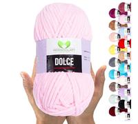 MeriWoolArt® Filato Ciniglia per Maglieria e Uncinetto Baby Rosa Chiaro - 100g 120m Lana Vellutata - 100% Poliestere Soffice per Amigurumi, Cuscini, Coperte e Abbigliamento Morbido