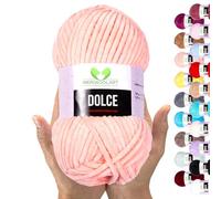 MeriWoolArt® Filato Ciniglia per Maglieria e Uncinetto Pesca - 100g 120m Lana Vellutata - 100% Poliestere Soffice per Amigurumi, Cuscini, Coperte e Abbigliamento Morbido