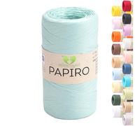 MeriWoolArt Filato Rafia per Uncinetto - Papiro Carta 100g (130m) - Ideale Macramè, Cappelli, Borse, Progetti Fai-da-te Casa - Ecologico