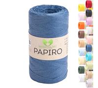 MeriWoolArt Filato Rafia per Uncinetto - Papiro Carta 100g (130m) - Ideale Macramè, Cappelli, Borse, Progetti Fai-da-te Casa - Ecologico