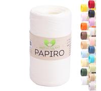 MeriWoolArt Filato Rafia per Uncinetto - Papiro Carta 100g (130m) - Ideale Macramè, Cappelli, Borse, Progetti Fai-da-te Casa - Ecologico