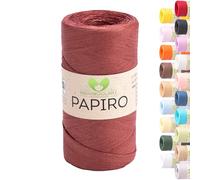 MeriWoolArt Filato Rafia per Uncinetto - Papiro Carta 100g (130m) - Ideale Macramè, Cappelli, Borse, Progetti Fai-da-te Casa - Ecologico