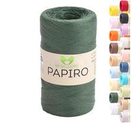 MeriWoolArt Filato Rafia per Uncinetto - Papiro Carta 100g (130m) - Ideale Macramè, Cappelli, Borse, Progetti Fai-da-te Casa - Ecologico