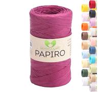 MeriWoolArt Filato Rafia per Uncinetto - Papiro Carta 100g (130m) - Ideale Macramè, Cappelli, Borse, Progetti Fai-da-te Casa - Ecologico