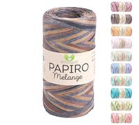 MeriWoolArt Filato Rafia per Uncinetto - Papiro Carta 100g (130m) - Ideale Macramè, Cappelli, Borse, Progetti Fai-da-te Casa - Ecologico