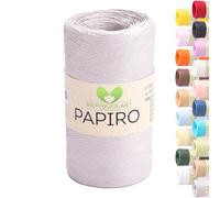 MeriWoolArt Filato Rafia per Uncinetto - Papiro Carta 100g (130m) - Ideale Macramè, Cappelli, Borse, Progetti Fai-da-te Casa - Ecologico