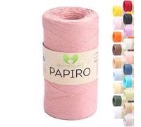 MeriWoolArt Filato Rafia per Uncinetto - Papiro Carta 100g (130m) - Ideale Macramè, Cappelli, Borse, Progetti Fai-da-te Casa - Ecologico