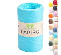 MeriWoolArt Filato Rafia per Uncinetto - Papiro Carta 100g (130m) - Ideale Macramè, Cappelli, Borse, Progetti Fai-da-te Casa - Ecologico