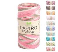 MeriWoolArt Filato Rafia per Uncinetto - Papiro Carta 100g (130m) - Ideale Macramè, Cappelli, Borse, Progetti Fai-da-te Casa - Ecologico