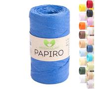 MeriWoolArt Filato Rafia per Uncinetto - Papiro Carta 100g (130m) - Ideale Macramè, Cappelli, Borse, Progetti Fai-da-te Casa - Ecologico