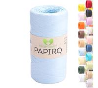MeriWoolArt Filato Rafia per Uncinetto - Papiro Carta 100g (130m) - Ideale Macramè, Cappelli, Borse, Progetti Fai-da-te Casa - Ecologico