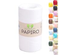 MeriWoolArt Filato Rafia per Uncinetto - Papiro Carta 100g (130m) - Ideale Macramè, Cappelli, Borse, Progetti Fai-da-te Casa - Ecologico