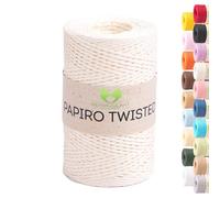 MeriWoolArt Filato Rafia per Uncinetto - Papiro Twisted Carta Ritorta 100g (170m) - Ideale Macramè, Cappelli, Borse, Progetti Fai-da-te Casa - Ecologico