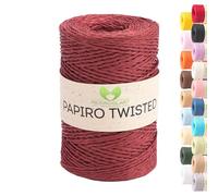 MeriWoolArt Filato Rafia per Uncinetto - Papiro Twisted Carta Ritorta 100g (170m) - Ideale Macramè, Cappelli, Borse, Progetti Fai-da-te Casa - Ecologico