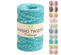 MeriWoolArt Filato Rafia per Uncinetto - Papiro Twisted Carta Ritorta 100g (170m) - Ideale Macramè, Cappelli, Borse, Progetti Fai-da-te Casa - Ecologico